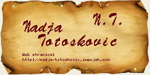 Nadja Totošković vizit kartica